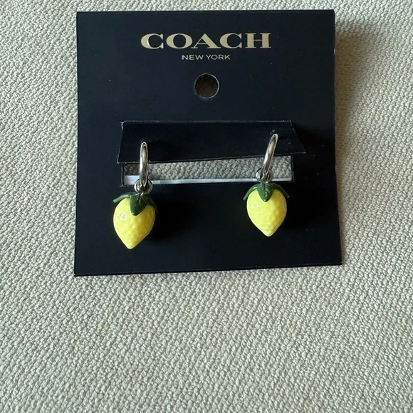 NWT Coach Lemon Earrings - Picture 1 of 2